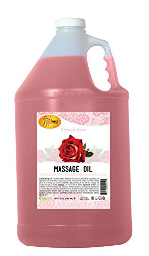 SPA REDI  Sensual Rose Massage Oil Made with Almond Oil_ Cotton Seed Oil_ Sunflower Oil_ Avocado Oil_ Essential Oils and Vitamin E  128oz Gallon