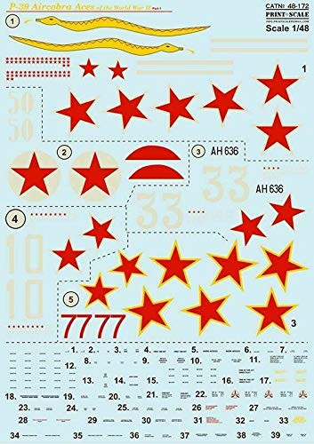 Print Scale 48_172 _ 1 48 P_39 Aircobra Aces of The World War II Part 1 Decal