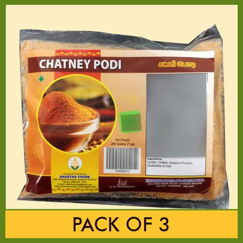 The Grand Sweets and Snacks_GSS_ Chutney Powder Podi _Pack of 3_ Each Pkt 200g_B_P_