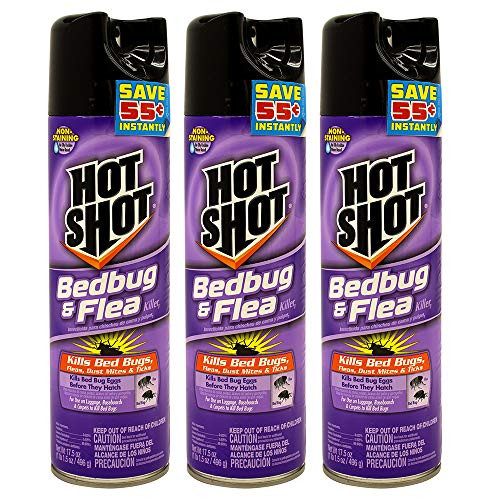 Hot Shot Non_Staining Bed Bug and Flea Killer_ 17.5_Ounce _Pack of 3_