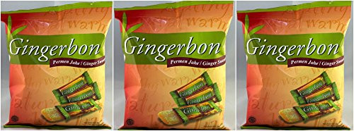 Gingerbon 3 Pack Ginger Sweets Chews Candy Permen Jahe Original 125g with FREE Candy Sample