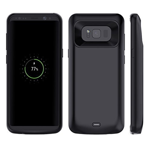 Moonmini Samsung Galaxy S8 Battery Case, S8 Charger Case 5000mAh Rechargeable External Portable Power Bank Extended Backup Battery Pack Charging Cover for Samsung Galaxy S8 5.8 inch (Black)