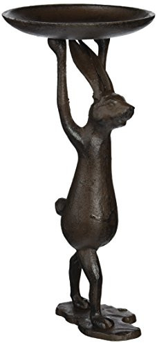 Creative Co-op Cast Iron Rabbit Candleholder in Antiqued Bronze Finish