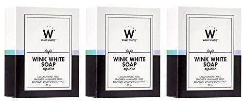 3 pcs.x 80 g.Wink White Soap with goat milk glutathione.by Bangkok premium.