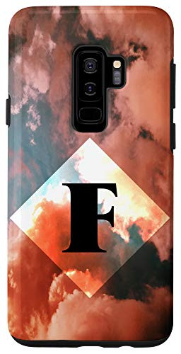 Galaxy S9 Plus  Pink Clouds Diamond Monogram Capital Letter F Case