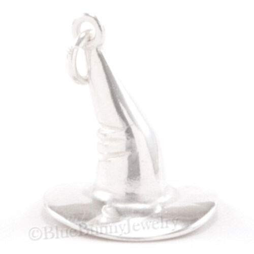 Witch's Hat 3D Charm .925 Sterling Silver Halloween Witch Pendant _ Jewelry Making for Pendant Bracelet