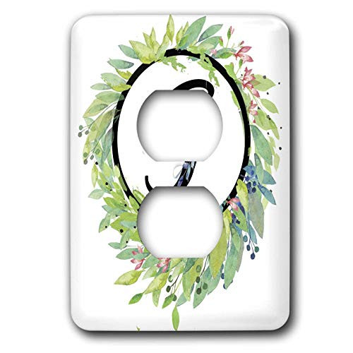 3dRose Monogram G Pretty Image Of Watercolor Leaves _ Light Switch Covers _lsp_327822_6_