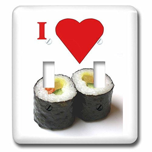 3dRose Florene Food n Beverage _ I love Sushi _ double toggle switch _lsp_60718_2_
