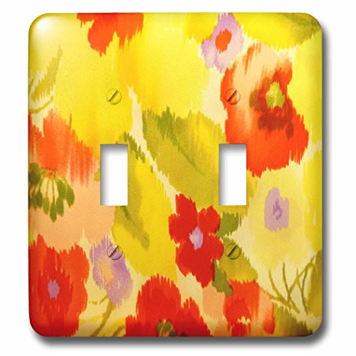 3dRose Florene Floral Abstract _ Red Yellow n Orange Floral Party _ double toggle switch _lsp_80534_2_