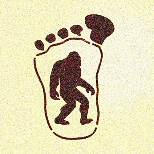 Outline Bigfoot w Bigfoot Stencil Sasquatch Yeti Stencils