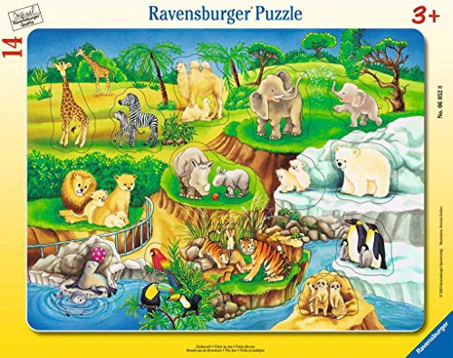 Ravensburger The Zoo My First Frame Tray 14 Piece Jigsaw Puzzle for Kids Every Piece is Unique_ Pieces Fit Together Perfectly Ravensburger The Zoo My First Frame Tray 14 Piece Jigsaw Puzzle for Kids Every Piece is Unique_ Pieces Fit Together Perfectly