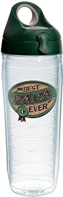 Tervis 1231579 Hallmark - Papa Tumbler with Emblem and Hunter Green with Gray Lid 24oz Water Bottle, Clear Tervis 1231579 Hallmark - Papa Tumbler with Emblem and Hunter Green with Gray Lid 24oz Water Bottle, Clear
