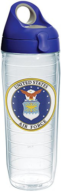 Tervis 1282774 Air Force Classic Seal Flex Tumbler with Emblem and Blue with Gray Lid 24oz Water Bottle, Clear Tervis 1282774 Air Force Classic Seal Flex Tumbler with Emblem and Blue with Gray Lid 24oz Water Bottle, Clear