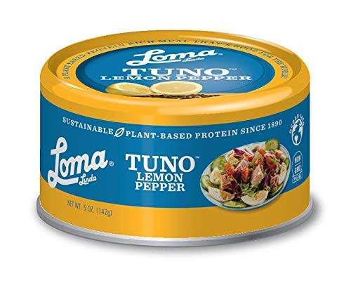 Loma Linda Tuno _ Plant_Based _ Lemon Pepper _5 oz._ _Pack of 12_ _ Non_GMO_ Ocean Safe_ Omega 3_ Seafood Alternative Loma Linda Tuno _ Plant_Based _ Lemon Pepper _5 oz._ _Pack of 12_ _ Non_GMO_ Ocean Safe_ Omega 3_ Seafood Alternative