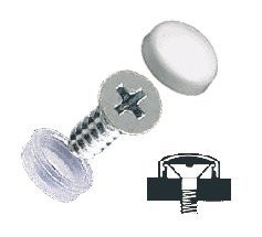 CRL White Countersunk Large Snap Cap Screw Covers _ Package of 100