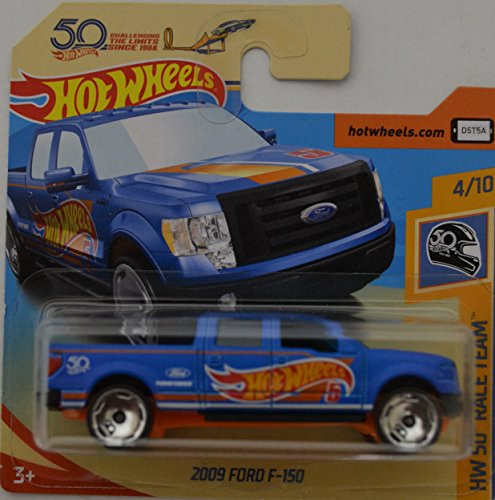 Blue 2009 Ford F_150 Hot Wheels HW '50 Rale Team' International Short Card Series 1 64 Scale Collectible Die Cast Model Car  4 10