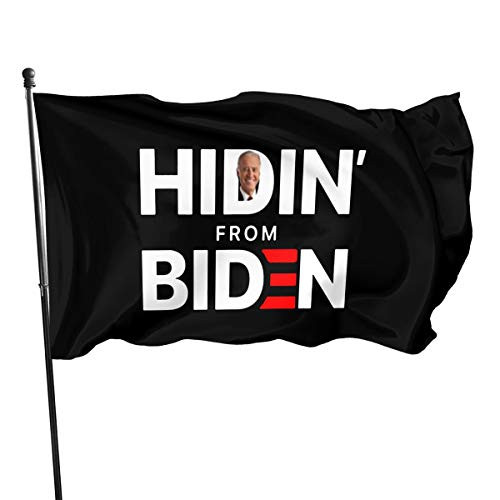 Hiding from Biden for President 2020 Funny Political 3x5 Foot Indoor Outdoor Flag_ Vivid Color and UV Fade Resistant_ Brass Grommets