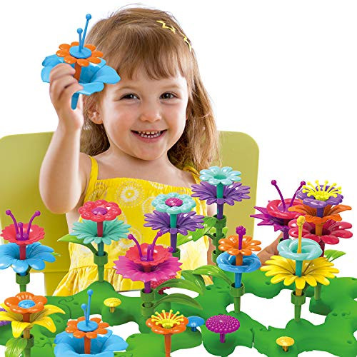 Girls Toys Flower Garden Building Toys for 3 4 5 6 Years Old Girls and Boys Toddlers Kids Gifts for 3 Plus  Years Old Birthday Christmas Building Block Toys for Indoor  and Outdoor Education Stem Toys_100PCS