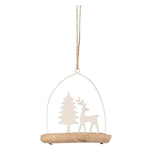 C and F Driftwood Deer Christmas Xmas Ornament Multi