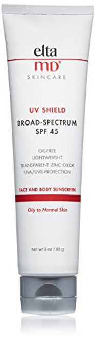 EltaMD UV Shield Facial Sunscreen Broad-Spectrum SPF 45, Oil-free,
Dermatologist-Recommended Mineral-Based Zinc Oxide Formula, 3.0 oz EltaMD UV Shield Facial Sunscreen Broad-Spectrum SPF 45, Oil-free,
Dermatologist-Recommended Mineral-Based Zinc Oxide Formula, 3.0 oz