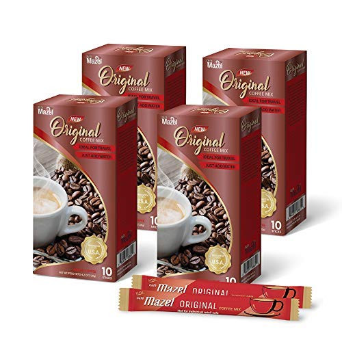 Cafe Mazel Instant Coffee _ Instant Coffee Mix_ 3 in 1 Instant Coffee_ Value Pack 40 sticks _ Original_ Mocha_ Hazelnut_ French Vanilla _Original_
