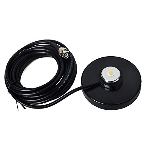 HYS Universal NMO Magnetic Base Mount Mobile Antenna NMO to BNC Male Connector W 5M_16.4ft_ RG_58 Coaxial Cable for BNC HF VHF UHF 27Mhz Portable CB Transceiver Radios