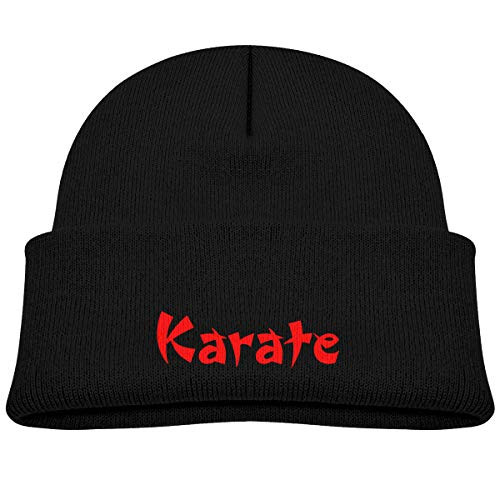 EASON_G Toddler's Beanie Karate Cuffed Knit Hat Skull Cap Black