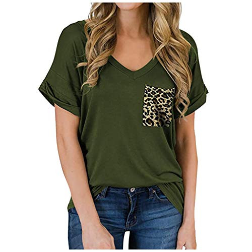 AODONG Women's Short Sleeve Tops Women's T_Shirt O_Neck Short Sleeve Tops Printed Graphic Tees for Teen Girls Casual Blouse Shirts for Women Army Green