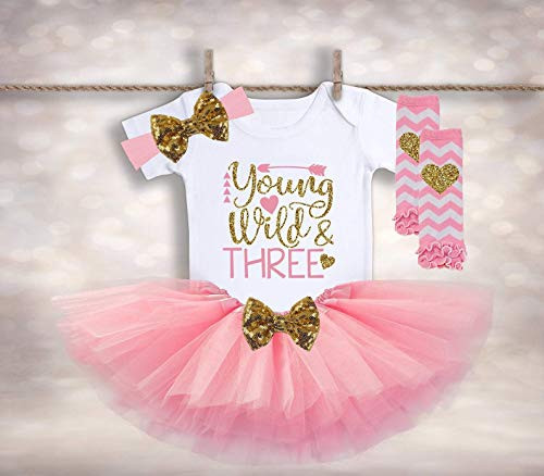 Young Wild and Three Outfit _ 3rd Birthday Shirt _ Birthday Shirt _ 3rd Birthday Tutu _ Tutu Baby Outfit _ 3rd Birthday Dress _ Girls Tutu