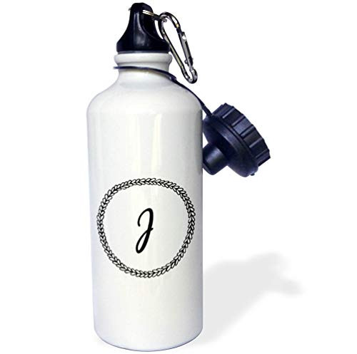 3dRose Merchant_Quote _ Image of Doodly J Monogram _ 21 oz Sports Water Bottle _wb_305195_1_