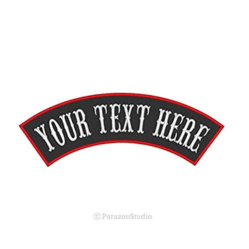 Custom Embroidered Top Rocker Motorcycle Biker Name Tag Sew on Patch 14 inch  _B_