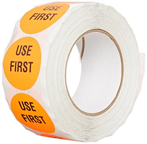 TapeCase Red Use First Inventory Control Label - 1000 per pack (1 Pack)