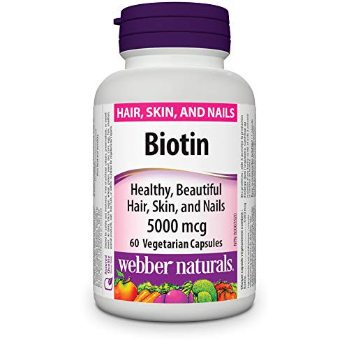 Webber Naturals Biotin 5000 mcg_ 60 Vegetarian Capsules