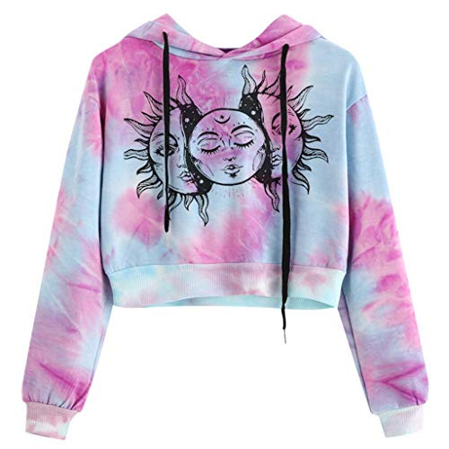 F_topbu Hoodies for Women_ O_Neck Long Sleeve Sweatshirts Tie_Dye Printed Crop Tops Casual Loose Hooded Pullover Blouse Purple