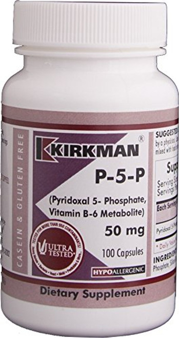 Kirkman P_5_P _Pyridoxal 5_Phosphate_ Vitamin B_6 Metabolite_ 50 mg _ Hypoallergenic 100 Vegetarian Capsules Kirkman P_5_P _Pyridoxal 5_Phosphate_ Vitamin B_6 Metabolite_ 50 mg _ Hypoallergenic 100 Vegetarian Capsules
