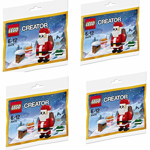 LEGO Creator 30478 Jolly Santa Christmas Polybagged 74 Piece Set - 4 Sets