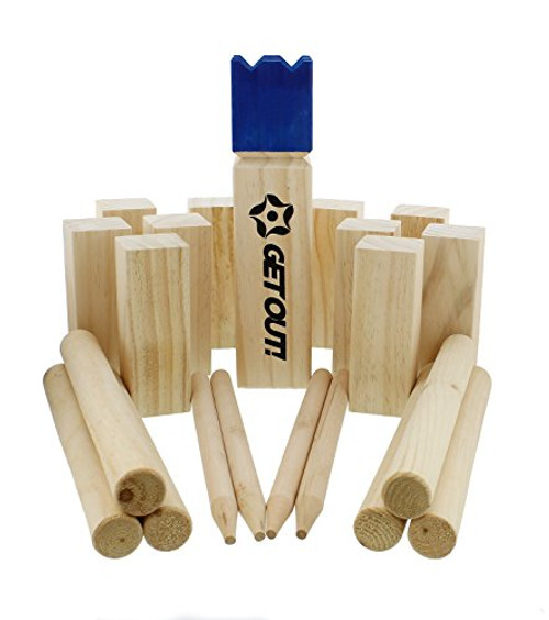 Get Out!! Kubb Game Set 21-Piece Yard Toss Fun - the Viking Lawn Game Get Out!! Kubb Game Set 21-Piece Yard Toss Fun - the Viking Lawn Game