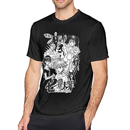 Max GH The Seven Deadly Sins Men's Cotton Short Sleeve T_Shirt Black 6XL