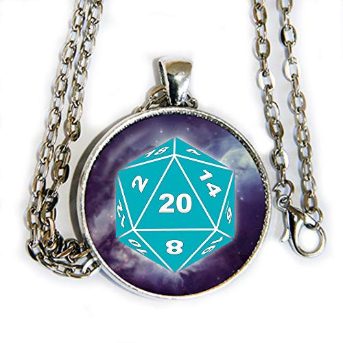 D20 image _ D and D DND _ pendant necklace _ HM