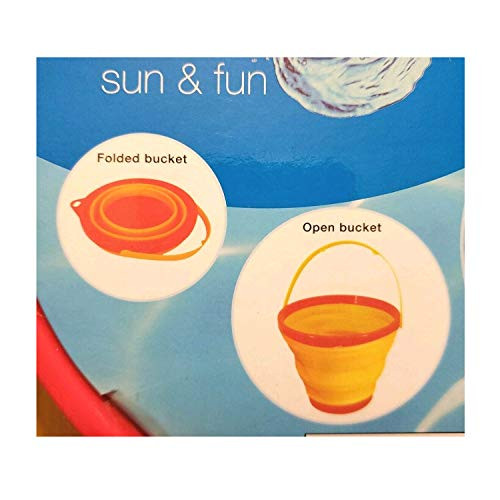 Harvey J Water Sun  and  Fun Folding Sand Bucket Assorted Colors