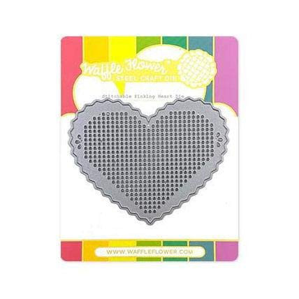 Waffle Flower Stitchable Pinking Heart Die _This stitchable Pinking Heart Shape is Approximately 3.5 inch w x 3 inch h_