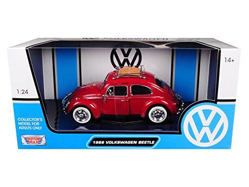 Motormax 1  24 W B _ 1966 Volkswagen Beetle _Red_ Die_Cast Vehicle