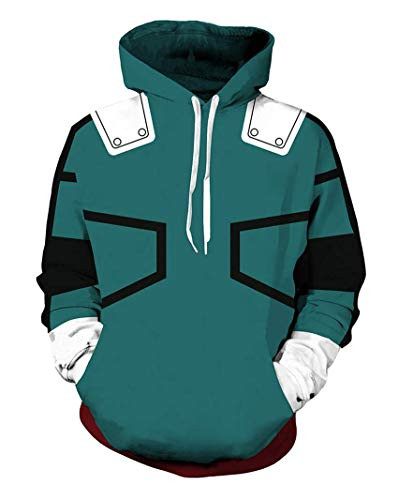 Qi Pao My Hero Academia Deku Hoodie Training Suit Cosplay Sweatshirt Costume for Men and Women _Medium_ Style E_