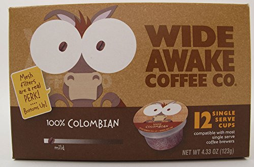 Wide Awake Coffee Single serve cups for Keurig K-Cup Brewers, 100% Colombian, 12-count (Pack of 3)