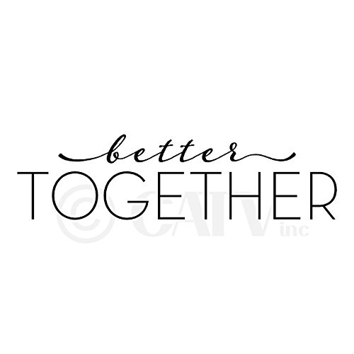 Better Together Vinyl Lettering Wall Decal _12 inch H x 45 inch L_ Black_