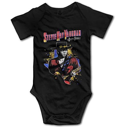 Rebecca_P Stevie Ray Vaughan  and  Double Trouble Boy Girl Soft Cotton Short Sleeve Baby Onesie 6 Months Black