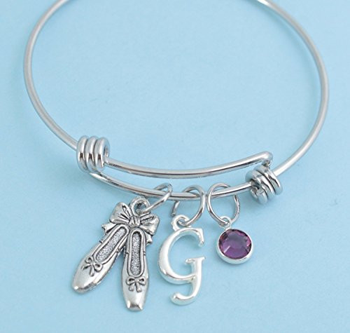 Little Girl's Ballet Dancer Bracelet in silver. Little girls jewelry. Little girls bracelet. Initial bracelet. Birthstone. Letter G. Little Girl's Ballet Dancer Bracelet in silver. Little girls jewelry. Little girls bracelet. Initial bracelet. Birthstone. Letter G.