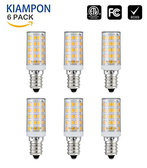 KIAMPON Dimmable Ceramic E12 6W LED Bulb for LED Candelabra Bulb 60W Halogen Bulb Equivalent Warm White 3000K 6 Pack