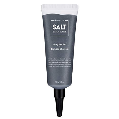 Kosette SALT Scalp Scrub_ 120g_ with Gray Sea Salt and Bamboo Charcoal_ Exfoliates the Scalp to Relieve Dry Skin and Reduce Dandruff