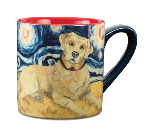 Paw Palettes Yellow Lab Van Growl Ceramic Mug, 16-Ounce